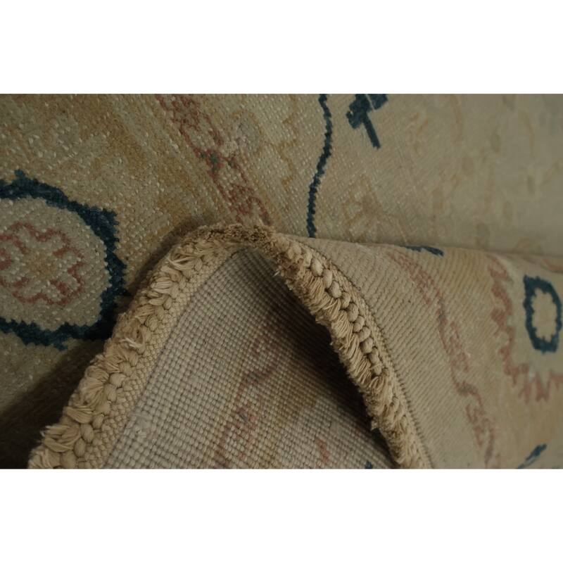 Hand Knotted Oriental 100% Wool Carpet Traditional Floral Greys & Charcoal Ziegler Area Rug - 9' 9'' X 7' 7''