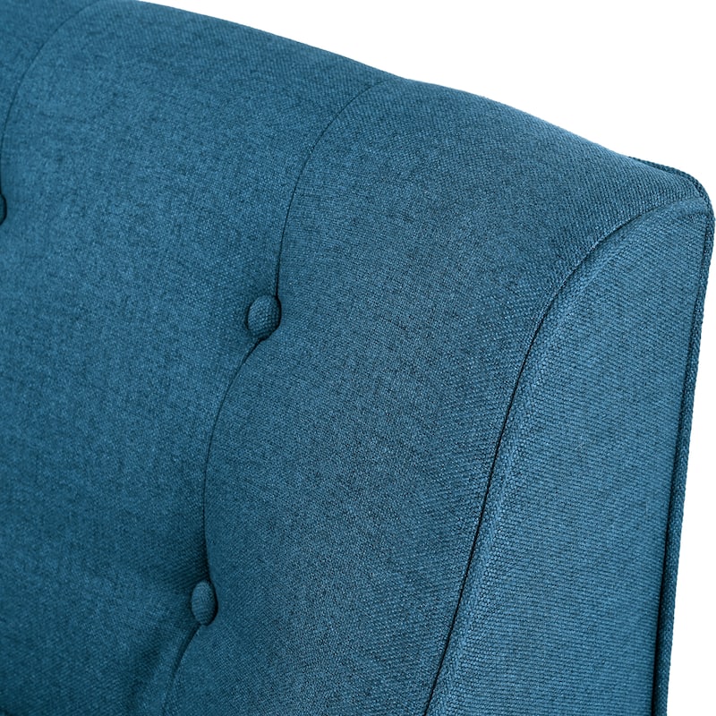 Modern Armchair,Tufted Accent Chair with Wood Legs,Comfortable Polyester Upholstery,Button-Tufted Back & Tapered Design