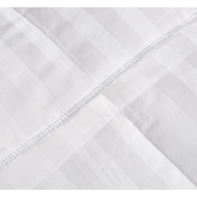 Hotel Grand Oversized Damask Stripe White Down Comforter On Sale