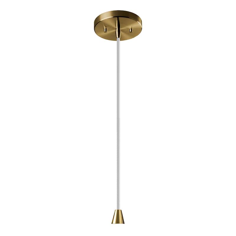 Carson Carrington Sallerup Trapezoid Bisque Shade Pendant - Antique Brass