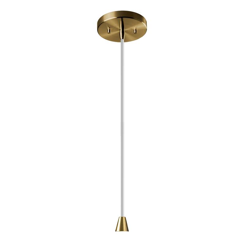 Justice Design Group Ceramic Saucer Pendant - Cerise - Antique Brass/White Cord/Cerise