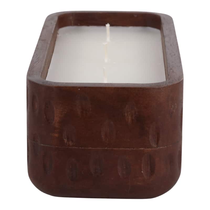 Decorative Vanilla Scented Mango Wood Candle - 10", Brown - 9.5"