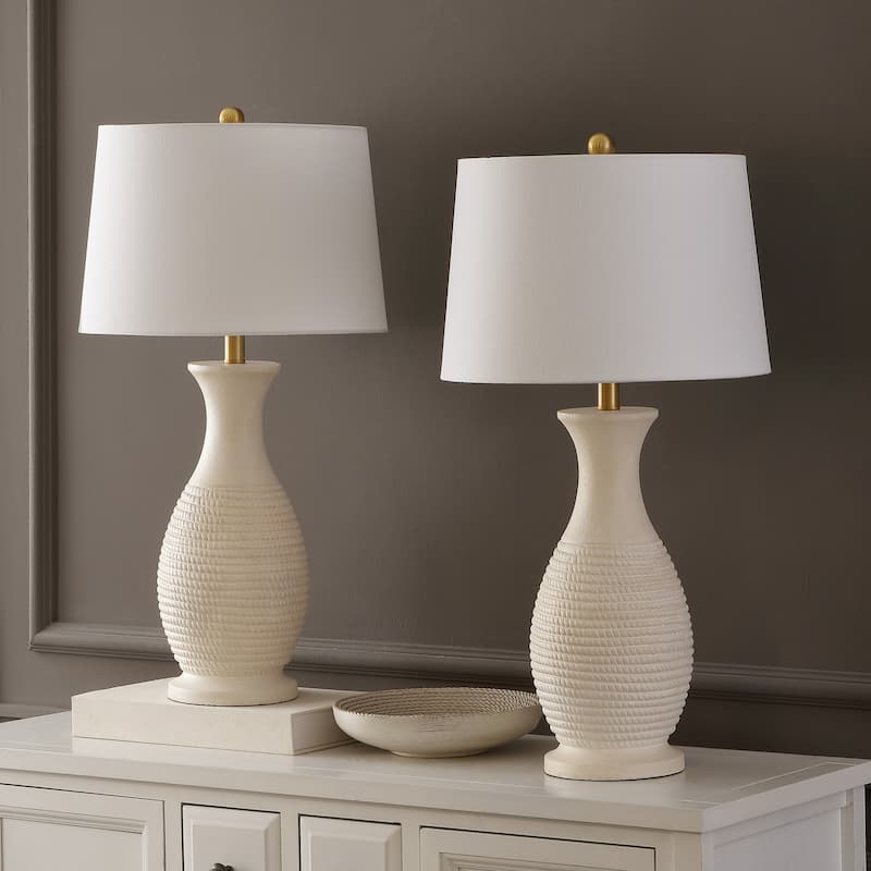 SAFAVIEH Lighting Bentlee Grey 30-inch LED Table Lamp (Set of 2) - 15"W x 15"D x 30"H