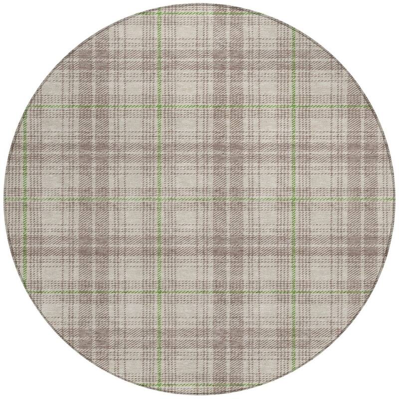HomeRoots Plaid Transitional Rectangle Outdoor Rug