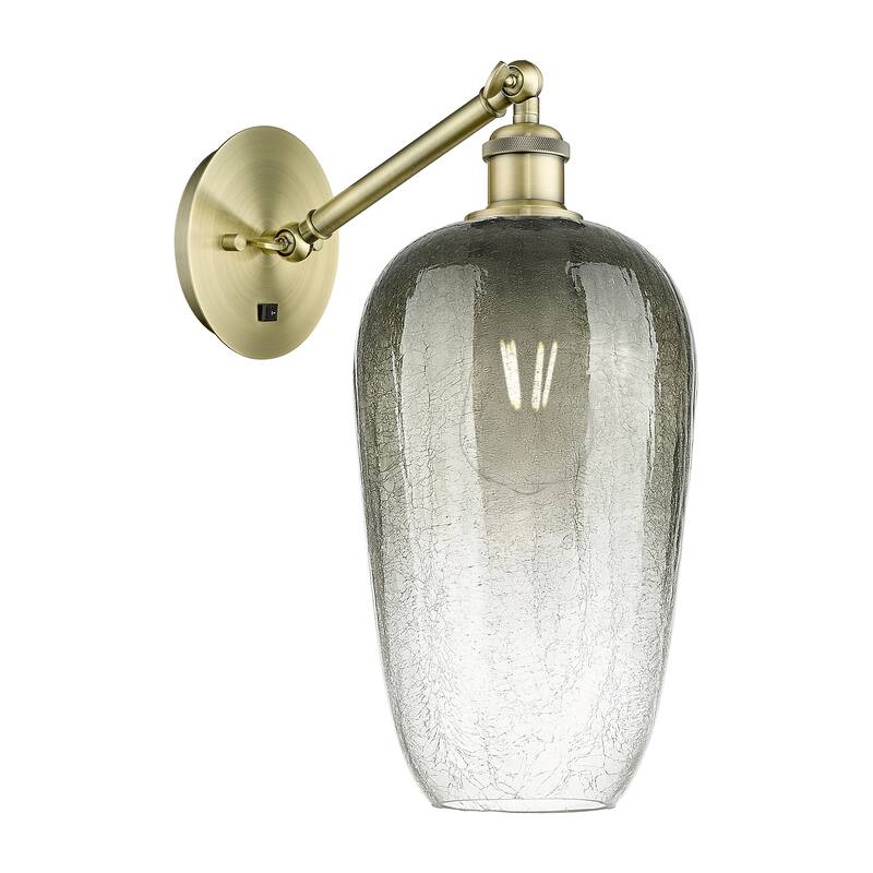 Innovations Lighting Endless Possibilities Ballston - Brookhaven Flute - 1 Light 7" Adjustable Sconce - Antique Brass/Slate