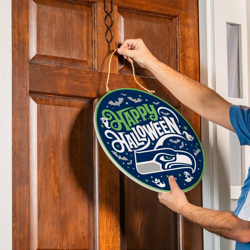 Seattle Seahawks 18" x 18" Halloween Door Décor Wall Sign