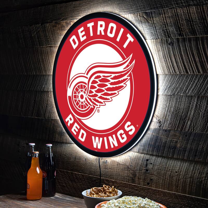 Detroit Red Wings LED Lighted Sign - Clear