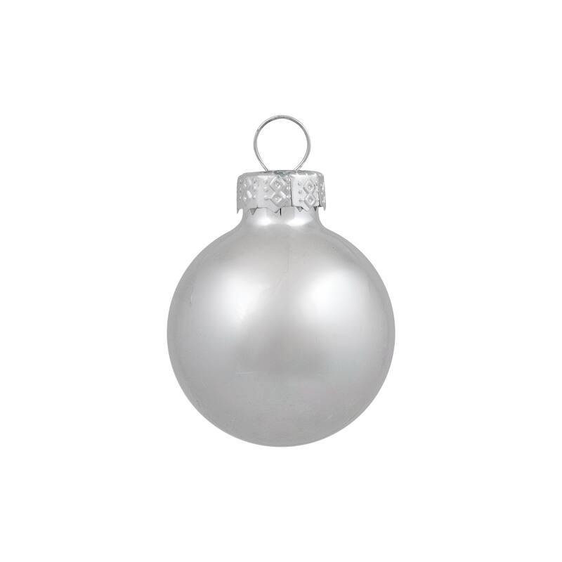 Shiny and Matte Glass Ball Christmas Ornaments - 2.5" - Silver - 40ct