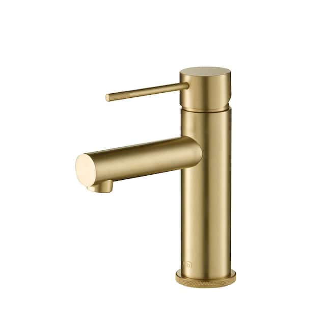 Luxury Solid Brass Single Hole Bathroom Faucet - Brushed Gold