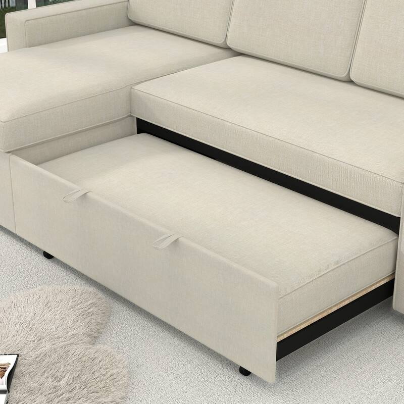 85.8" Pull Out Sleeper Sofa With USB Port And T-pyce Port