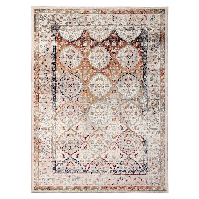 Alurea Samson Beige Bordered Area Rug