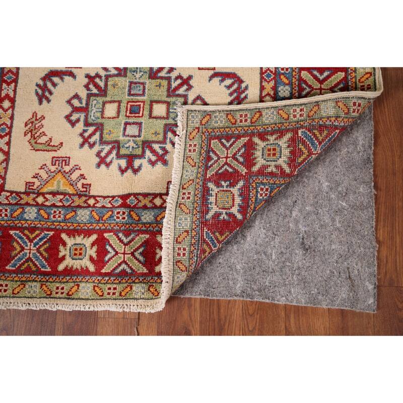 Kazak Foyer Rug Hand-Knotted Bedroom Wool Carpet - 3'4" x 4'11"