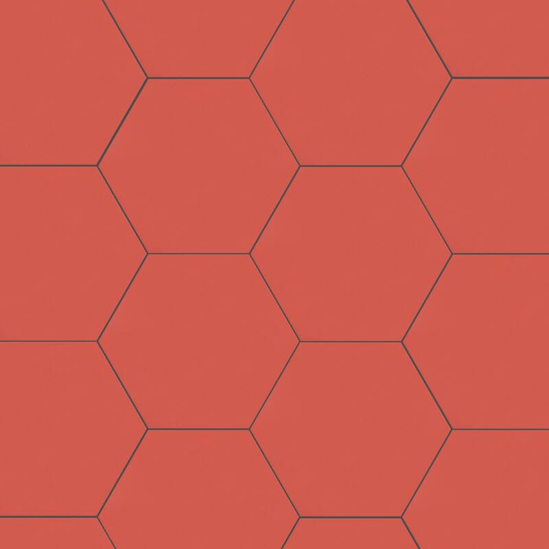 Merola Tile Textile Basic Hex Red 8-5/8" x 9-7/8" Porcelain Floor and Wall Tile - Sample swatch