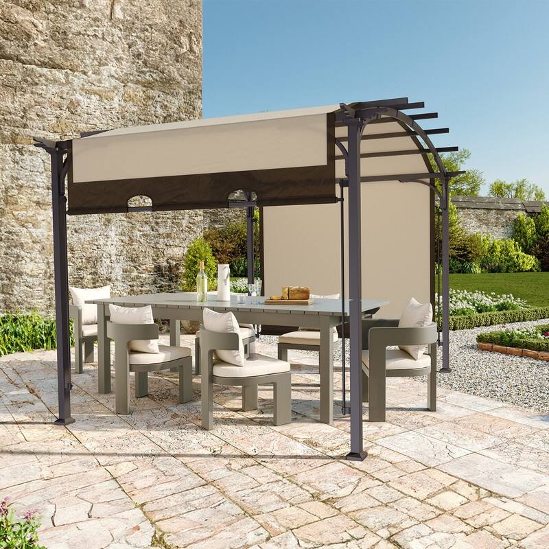 10.8 Ft. W x 8.8 Ft. D Metal Pergola with Canopy
