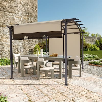 10.8 Ft. W x 8.8 Ft. D Metal Pergola with Canopy