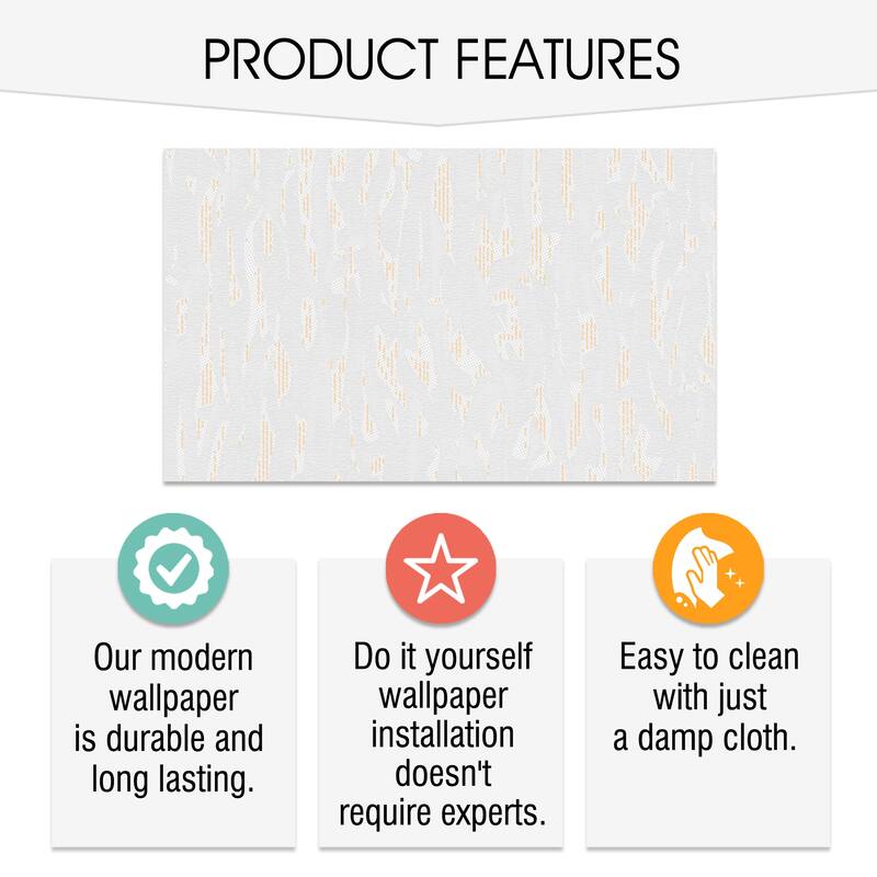 SUSSEXHOME Removable Wallpaper-Waterproof, Strippable, Light Resistance & Cleanable Wall Paper Roll-Wallpaper-Lava