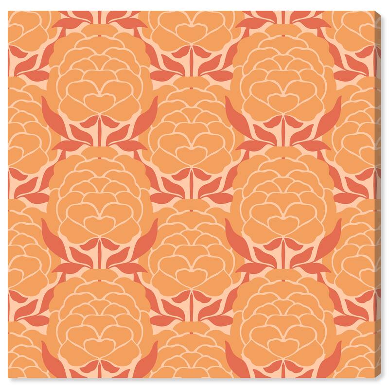 Wynwood Studio Canvas Abstract Floral Expansion Orange and Light Orange Modern & Contemporary Wall Art Canvas Print - 20 x 20