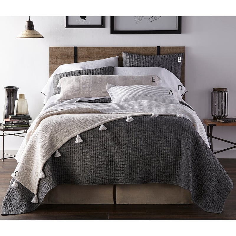 Tipton Matelasse Sham, White, Standard - Standard - White