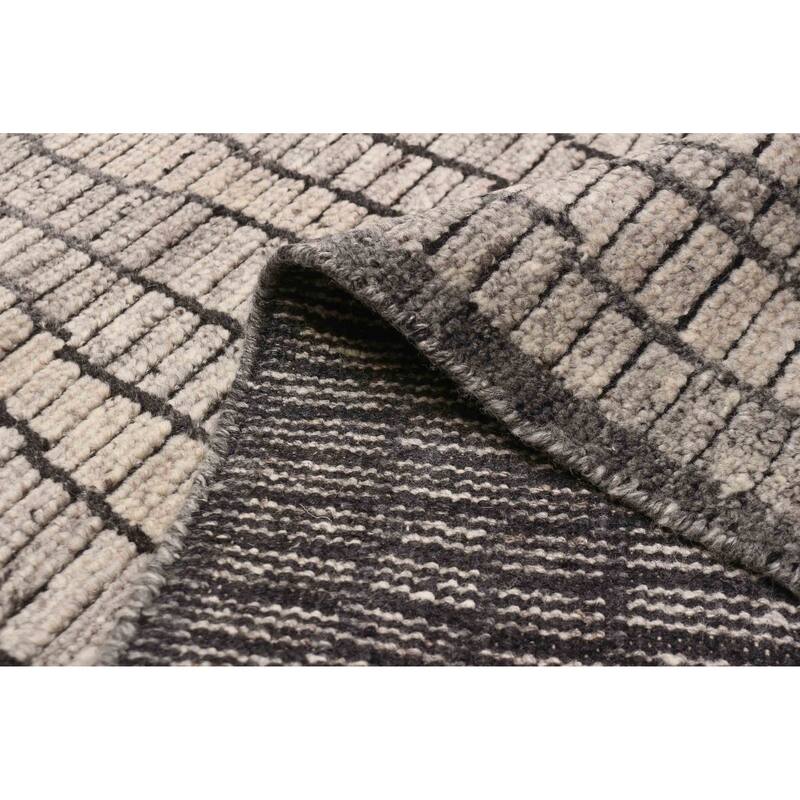 ECARPETGALLERY Hand-knotted Tangier Grey Wool Rug - 5'2 x 7'6