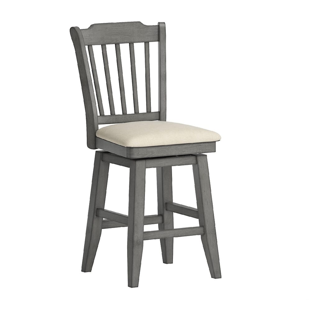 Eleanor Slat Back Wood Swivel Stool by iNSPIRE Q Classic