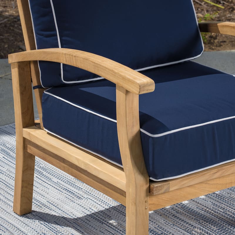 Indonesian Teak 3-Piece Club Chair Set with Sunbrella Cushions