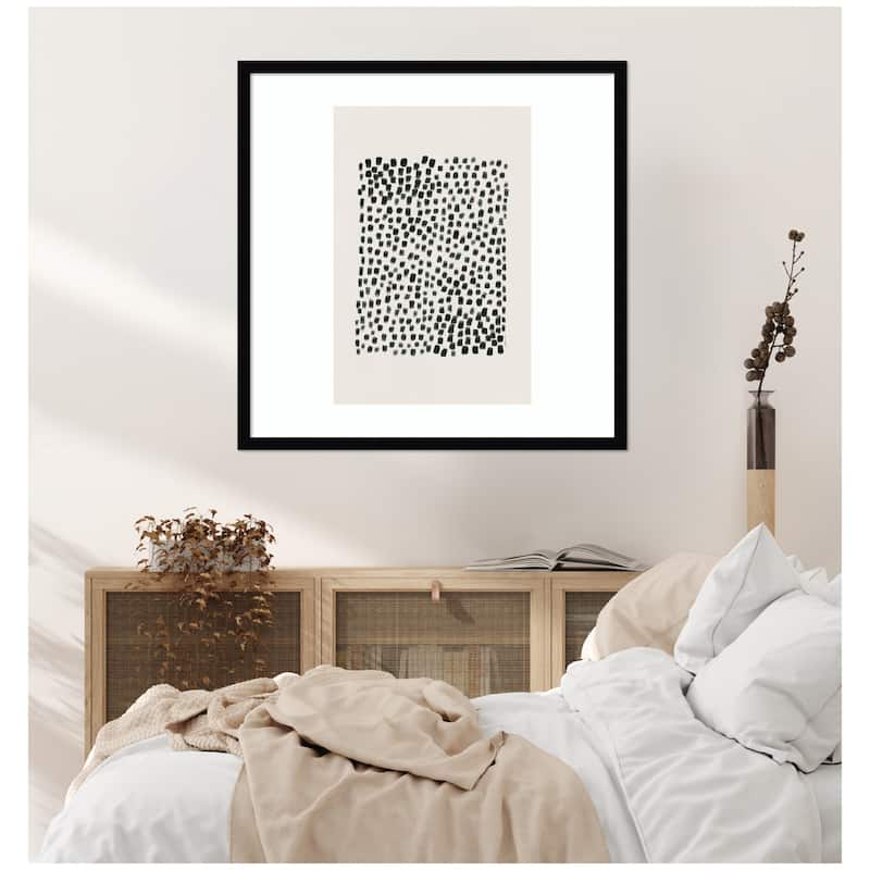 Kate and Laurel Abstract Black by Gabrielly Guedes Framed Wall Art Print