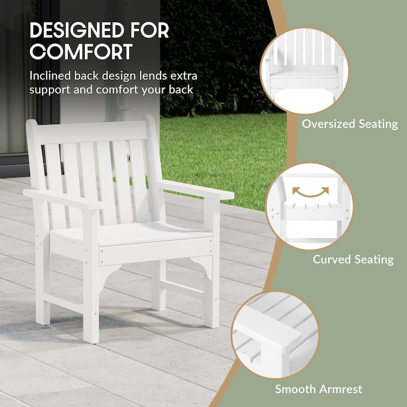 Polytrends Laguna Outdoor Dining Poly Garden Arm Chair (Set of 4)