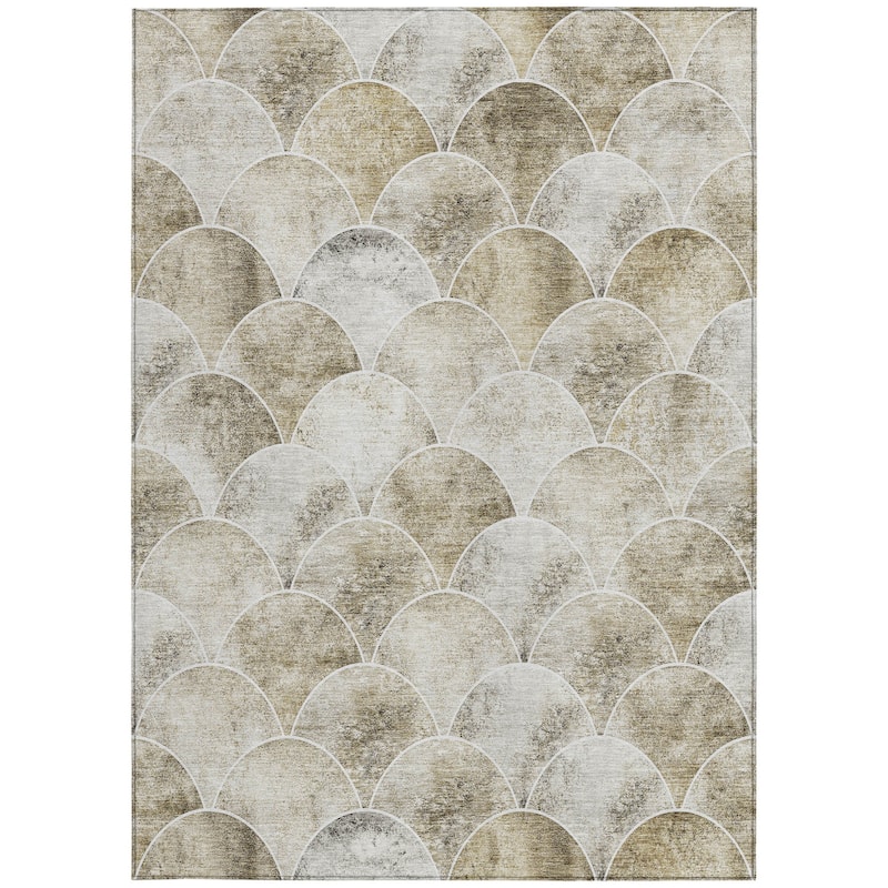 HomeRoots Abstract Transitional Rectangle Outdoor Rug