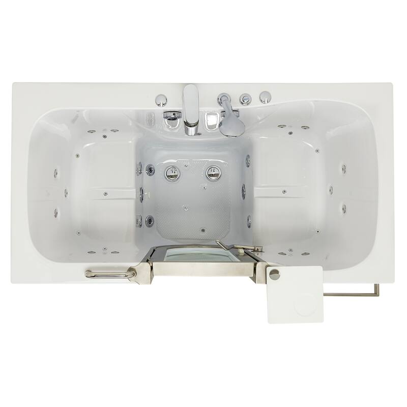 Ella Companion 32"x60" Air, Hydro, & Independent Foot Massage Acrylic Two Seat Walk-In-Bathtub, Inward Swing, Fast Fill Faucet