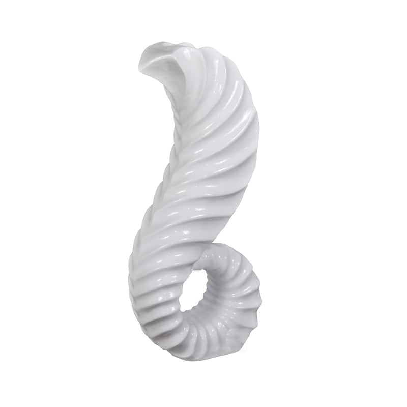 Tall Floor Vase for Home Decor, White Horn Floor Vase, 32-Inch-High Unique Decorative Vase Flower Holder, Interior Decoration