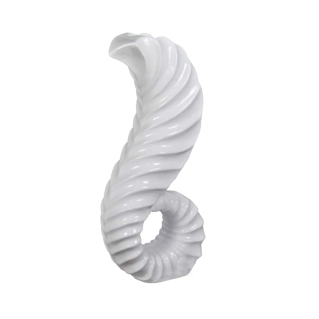 Tall Floor Vase for Home Decor, White Horn Floor Vase, 32-Inch-High Unique Decorative Vase Flower Holder, Interior Decoration