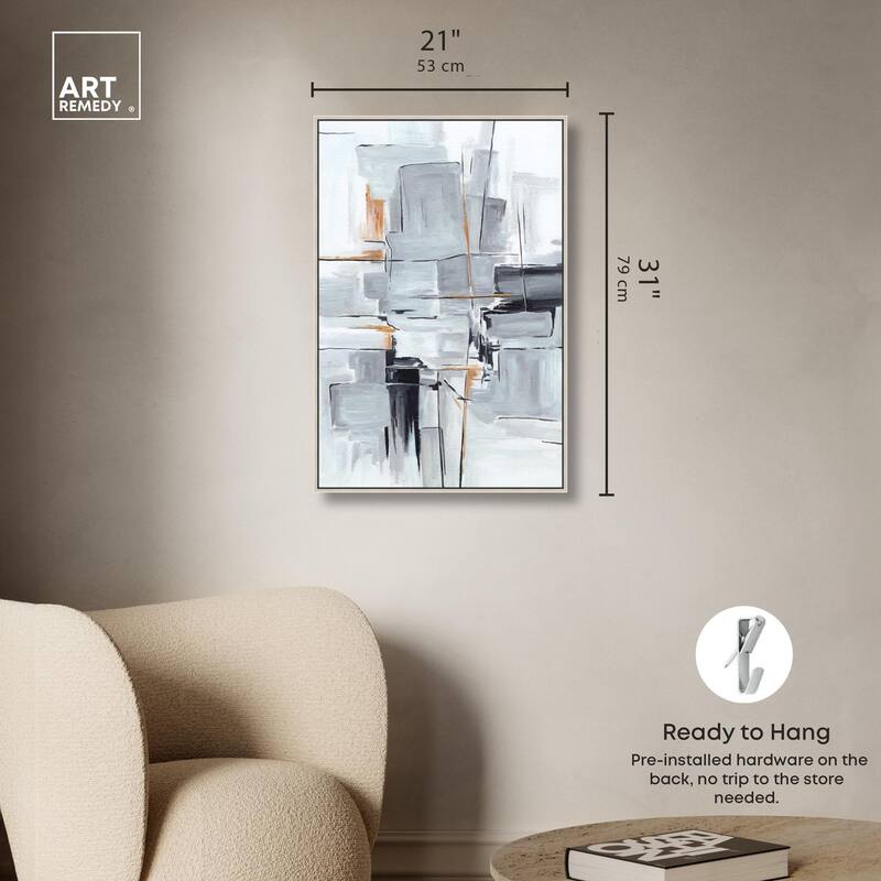 Elegant Grey Shades I Canvas by Art Remedy