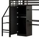 preview thumbnail 36 of 47, Full-Size Metal Loft Bed with Built-in Wardrobe, L-Shaped Desk, Charging Ports, and Multi-Layer Storage Shelves