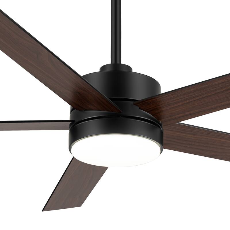 56 Inch 5-Blade LED Ceiling Fan with Light Remote and 2 Downrods