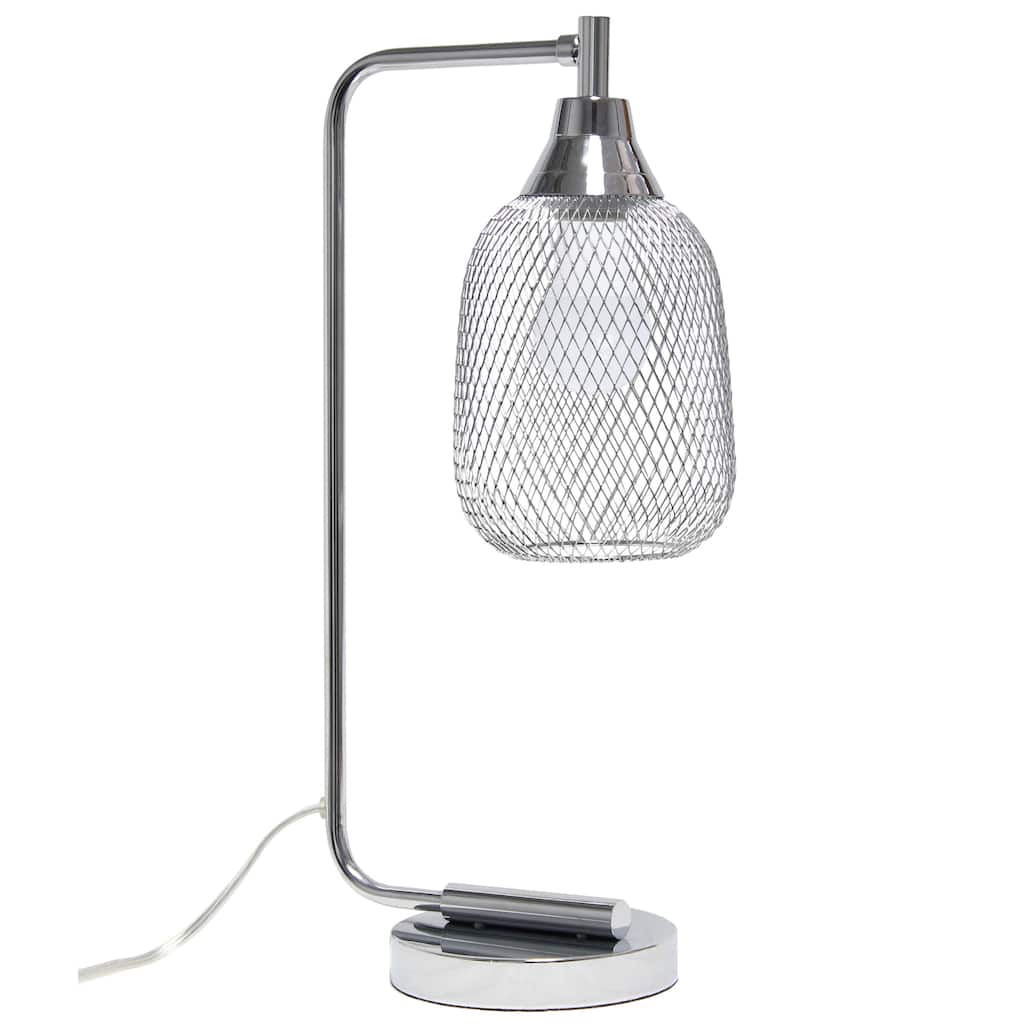 Desk Lamp with Mesh Wire Shade - 19" - Chrome Finished