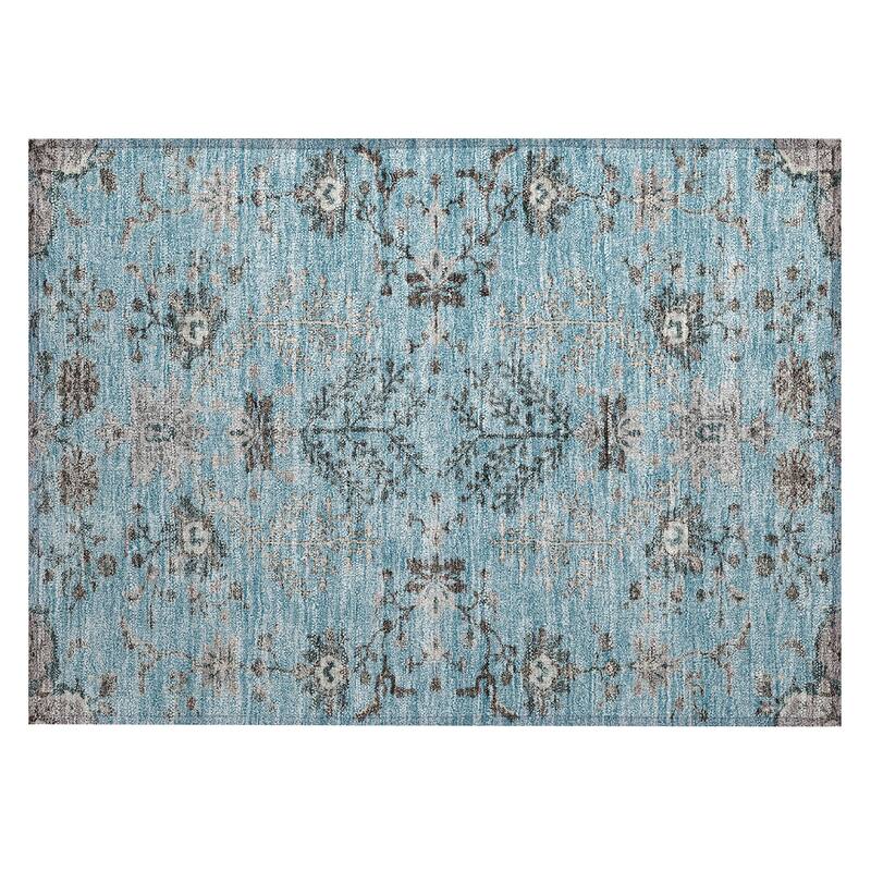 Machine Washable Indoor/ Outdoor Boho Traditional Chantille Rug