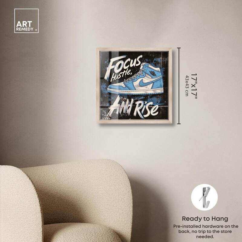 Hustle and Rise Sneaker Shadowbox by Art Remedy