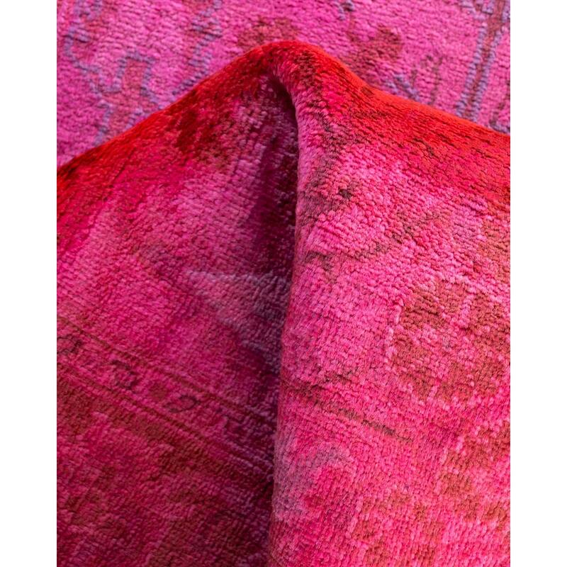 Vibrance, One-of-a-Kind Hand-Knotted Runner Rug - Pink, 2' 5" x 12' 2" - 2' 5" x 12' 2"