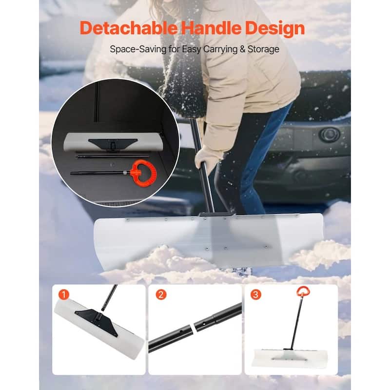 Plastic Snow Shovel with Widened Blade and Textured Anti-Slip Handle for Easy Snow Removal