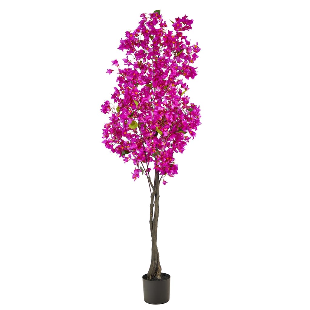 French Country Artificial Tree - 6ft Pink Floral Decor - Indoor Home Office Accent - Green - 51-60 Inches