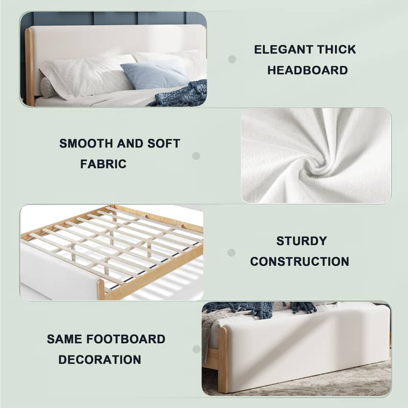 Christopher Knight Home - Mapleton Contemporary Wood Upholstered Panel Bed with Padded Headboard and Footboard