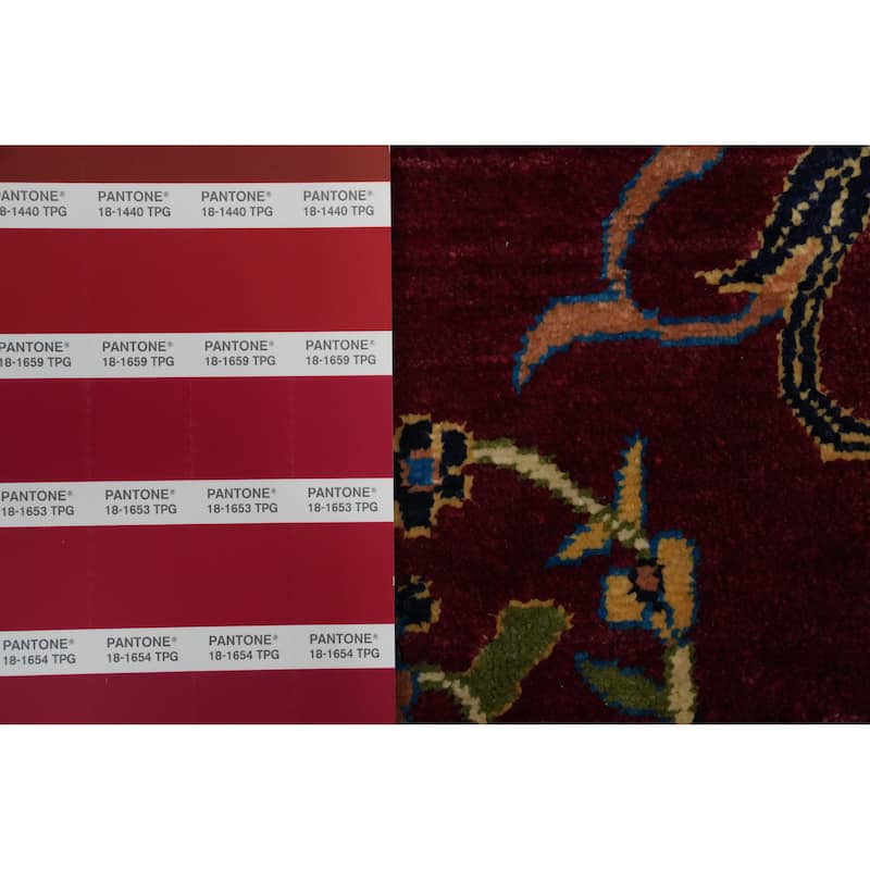 Hand Knotted Traditional Silk Red Geometric Area Rug - 5' 1'' X 3' 4''