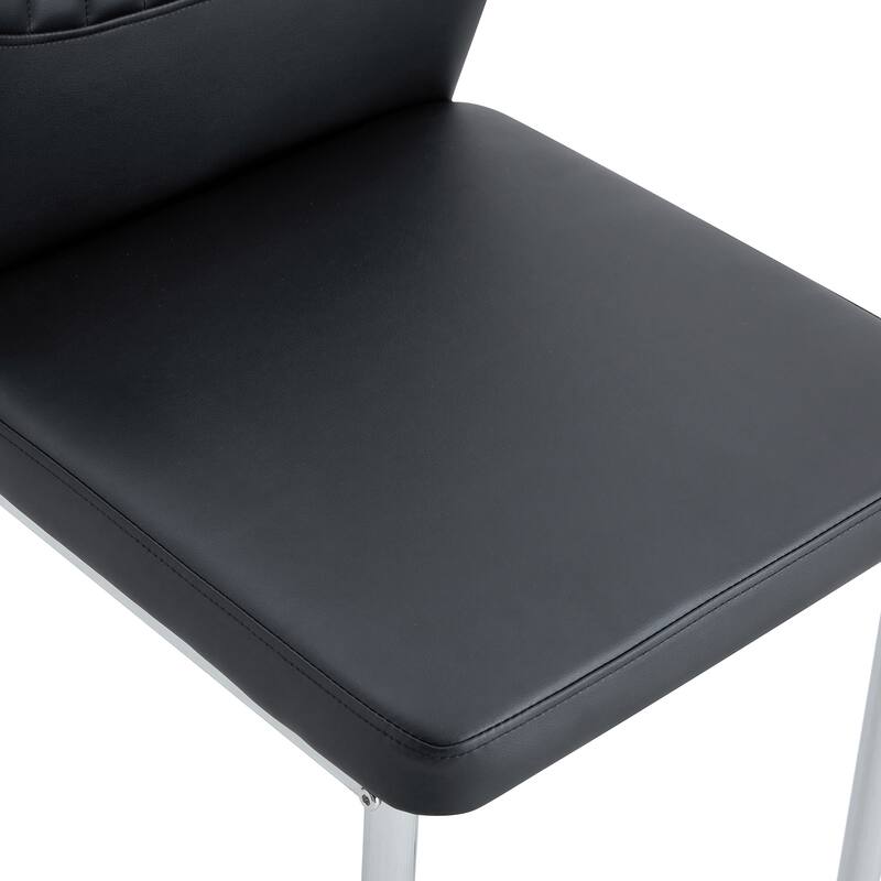 Luxury Simple Chair-Set Of 6 Dining Chair With Metal Leg.The Chair Back Has A Vertical Stripe Design