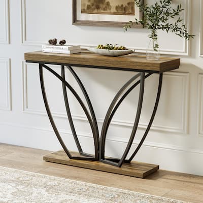 41.3 Inch Console Table, Narrow Wooden Sofa Table Behind the Couch