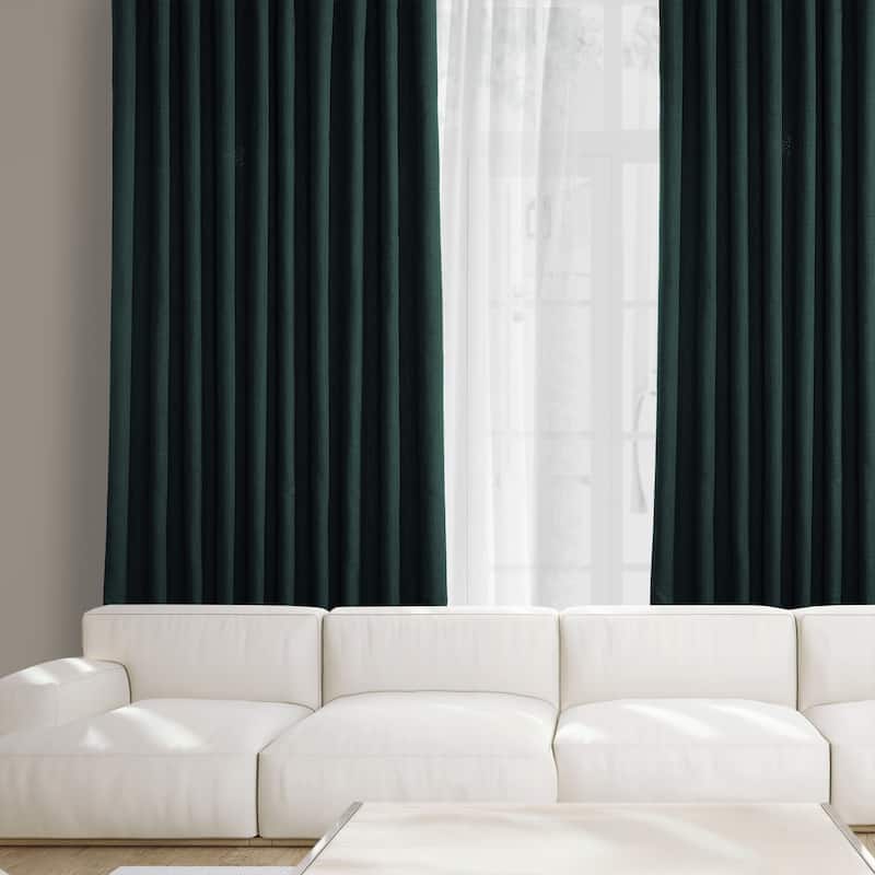 Exclusive Fabrics Faux Linen Extra Wide Room Darkening Curtains Panel - Versatile Privacy Drapery for Wide Windows (1 Panel)