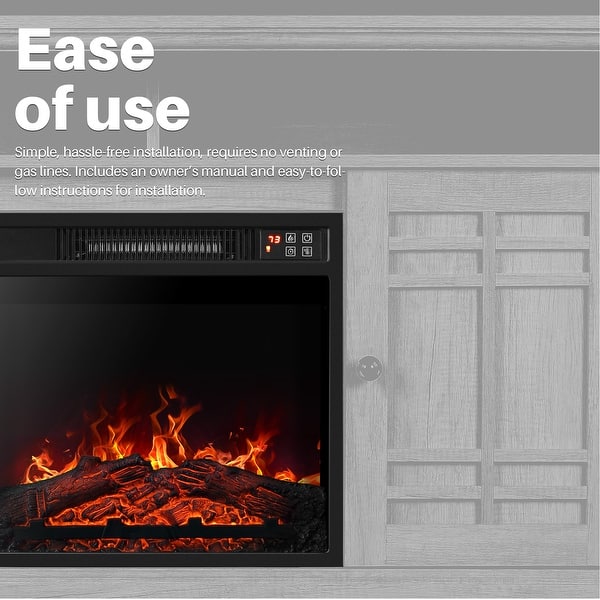 Shop Belleze 18 Embedded Electric Fireplace Insert Remote Heater