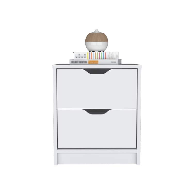 Nightstand Gandu, Two Drawers, Black Wengue Finish