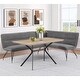 preview thumbnail 2 of 3, Fabric Upholstered L-Shaped Nook Dining Bench in Grey and Black