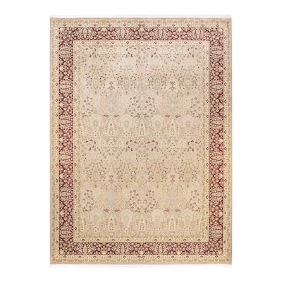 Overton Hand Knotted Wool Vintage Inspired Traditional Mogul Beige Area Rug - 9 x 12