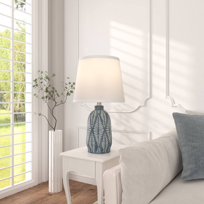 Acroma - 16.13" Ceramic Dimmable Table Lamp - N/A - Blue